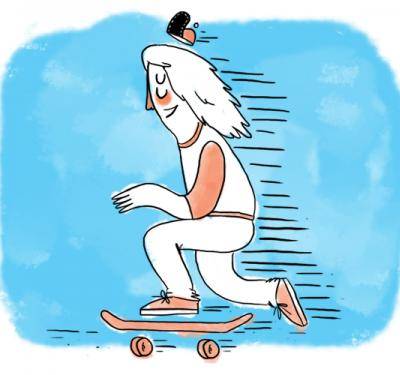 Infografía sobre la evolución de la patineta y la movida SK8