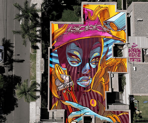 El arte callejero muta: así fue el primer festival internacional de intervenciones digitales sobre techos